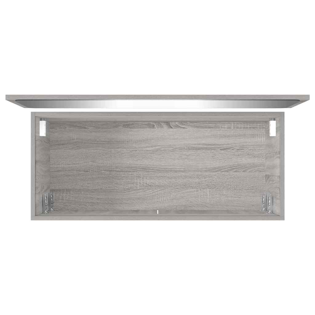2 Piece Bathroom Furniture Set Grey Sonoma Wood Based Panel