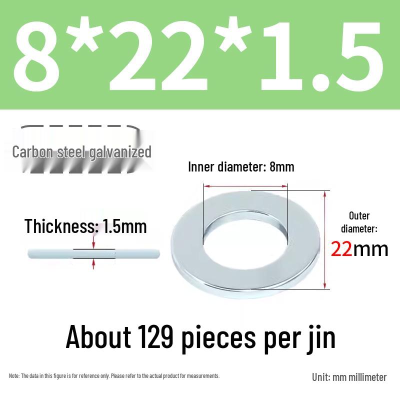 Oversized Thickened Galvanized Iron Flat Washer M2M3456810-M6