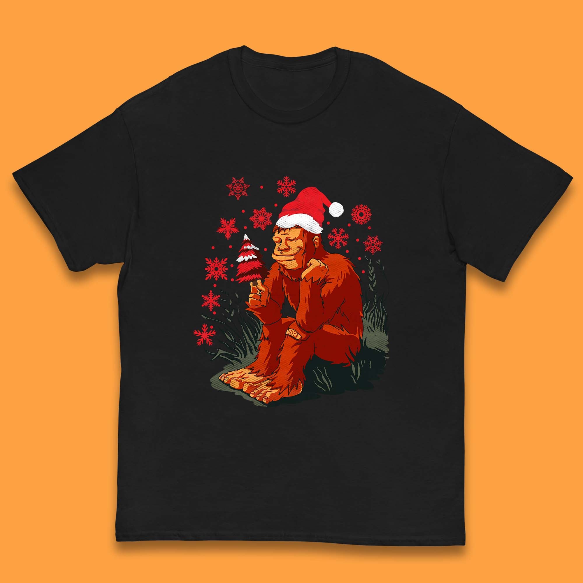 BigFoot Christmas Kids T Shirt Christmas Hat Top 160