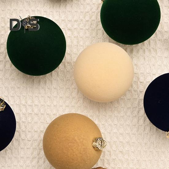 12Pcs Christmas Balls Decorations Xmas Tree Flocked Ball Ornaments Plastic Hanging Ball Decor for Home Bar Restaurant