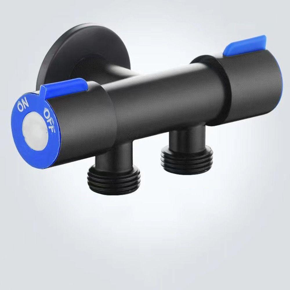 

Нержавеющая сталь 1 вход 2 выход водопроводный кран утолщенный двойной переключатель аксессуары для ванной комнаты чёрный