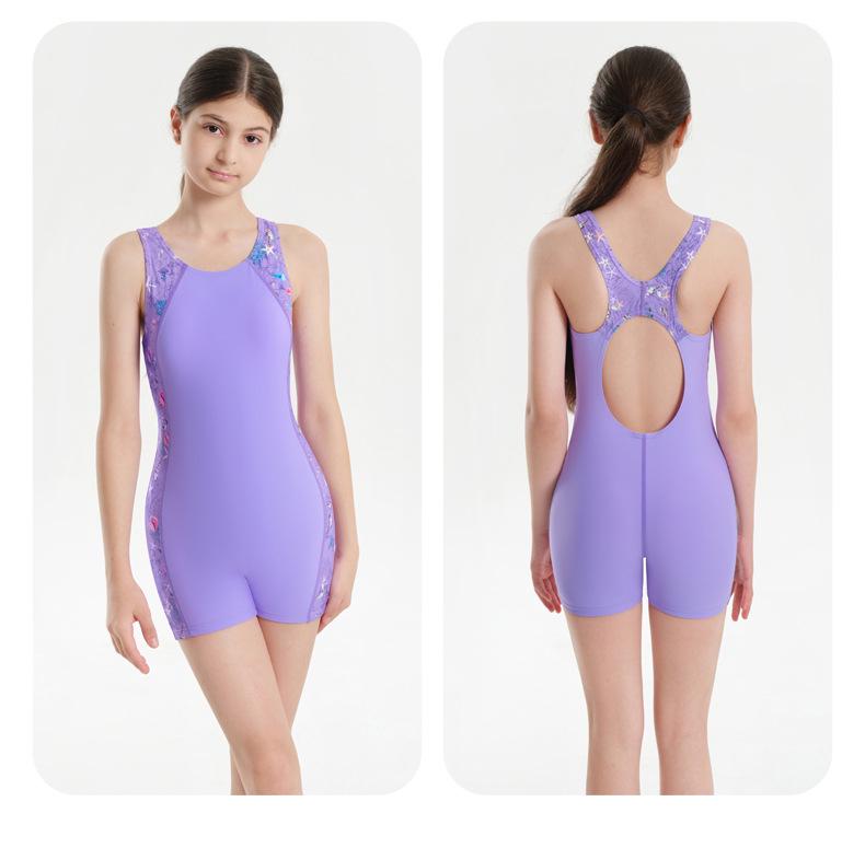 Girls' One-Piece Children's Swimsuit with Removable Chest Pads - Small, Medium, Large Sizes Available