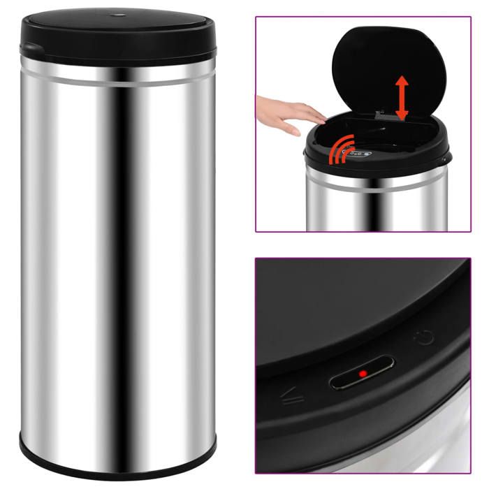 VidaXL Automatic Sensor Bin Waste Bin Rubbish Bin Recycling Bin Office Living Room Home 322697