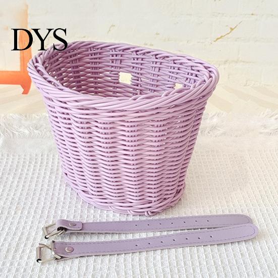 Braided Bicycle Basket Large Capacity Strong Load-bearing Universal Simple Hand-woven Children Bike Installation Hand-Woven Imitation Rattan Handlebar