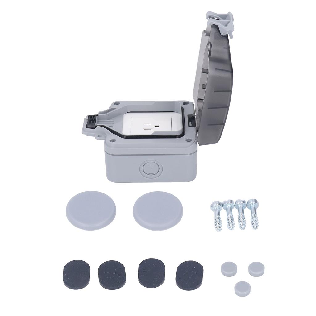 Cutie de priză în aer liber IP66 Întrerupător impermeabil Priză de curent PC Carcasă ignifugă Standard SUA 110V