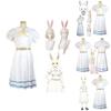 Anime Beastars Haru Cosplay Costume White Rabbit Fancy School Uniform Wig Suit
