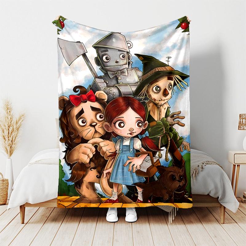 1pc Blanket The Wizard of Oz Print Design, Lightweight Blanket for Sofa, Bed- Soft &Warm, Gift for All Seasons like Christmas, Halloween