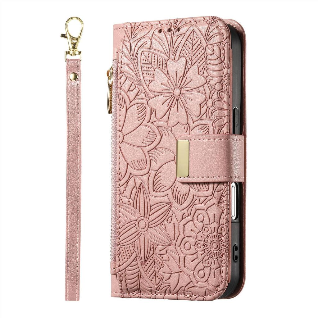 Wallet Case for Samsung Galaxy S25 Edge S25 S24 Ultra S24 FE Lanyard Zipper Dual Card Holder Flip Stand Magnetic Buckle Cover