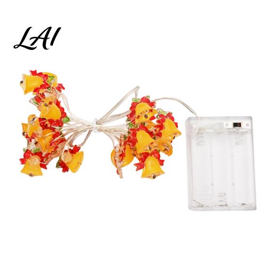 Warm Glow Party Decorations 78"/196" Christmas Bell String Light 20/50 LEDs Plastic Fairy Light with Indoor Hanging Lamps White Glow Battery