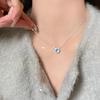 Aquamarine Pearl Clavicle Necklace – Elegant French-Style Summer Accessory for Girls