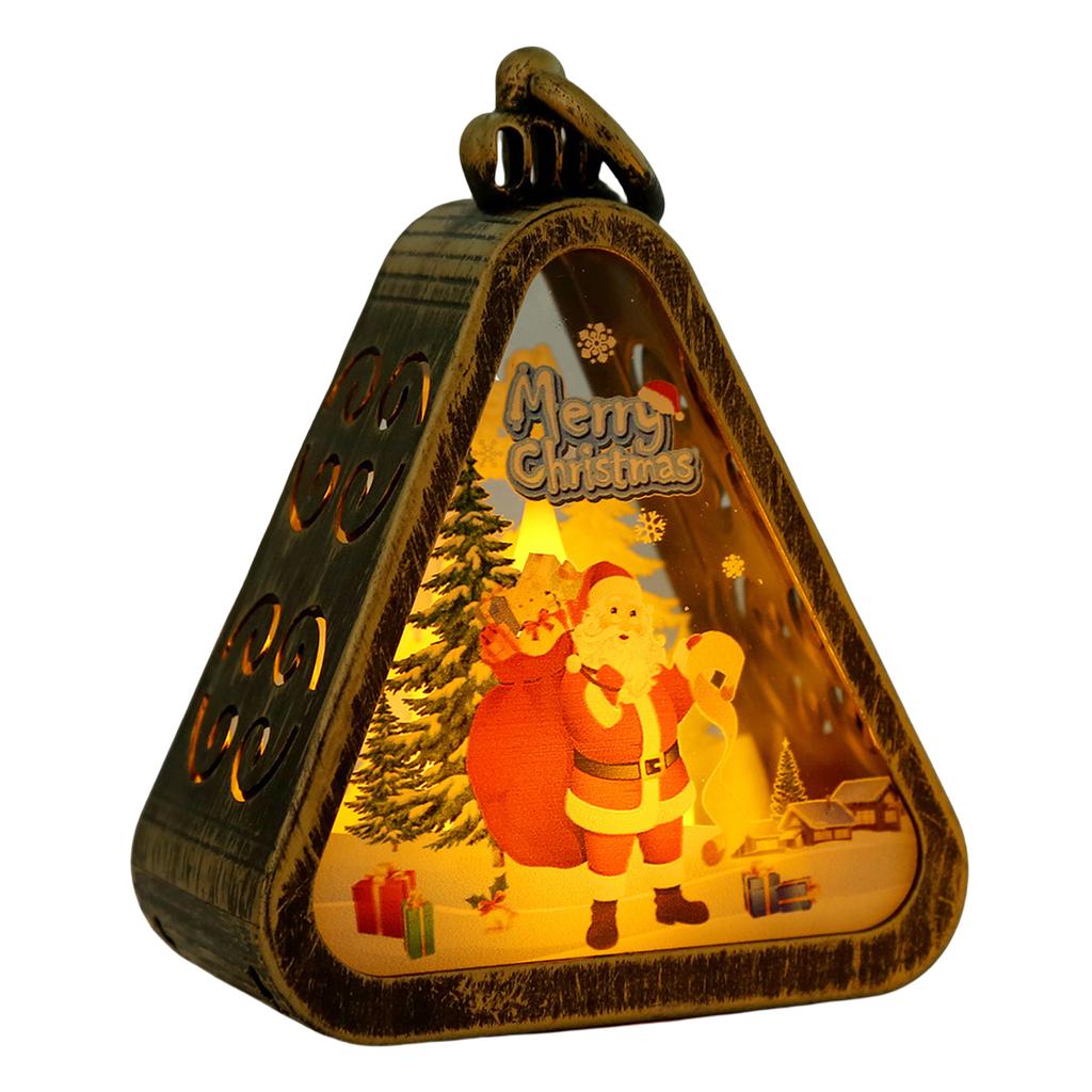 Christmas LED Triangle Lantern Mimi Santa Claus Snowman Lamp Indoor Table Ornaments Home Party Scene Props Christmas Decorations