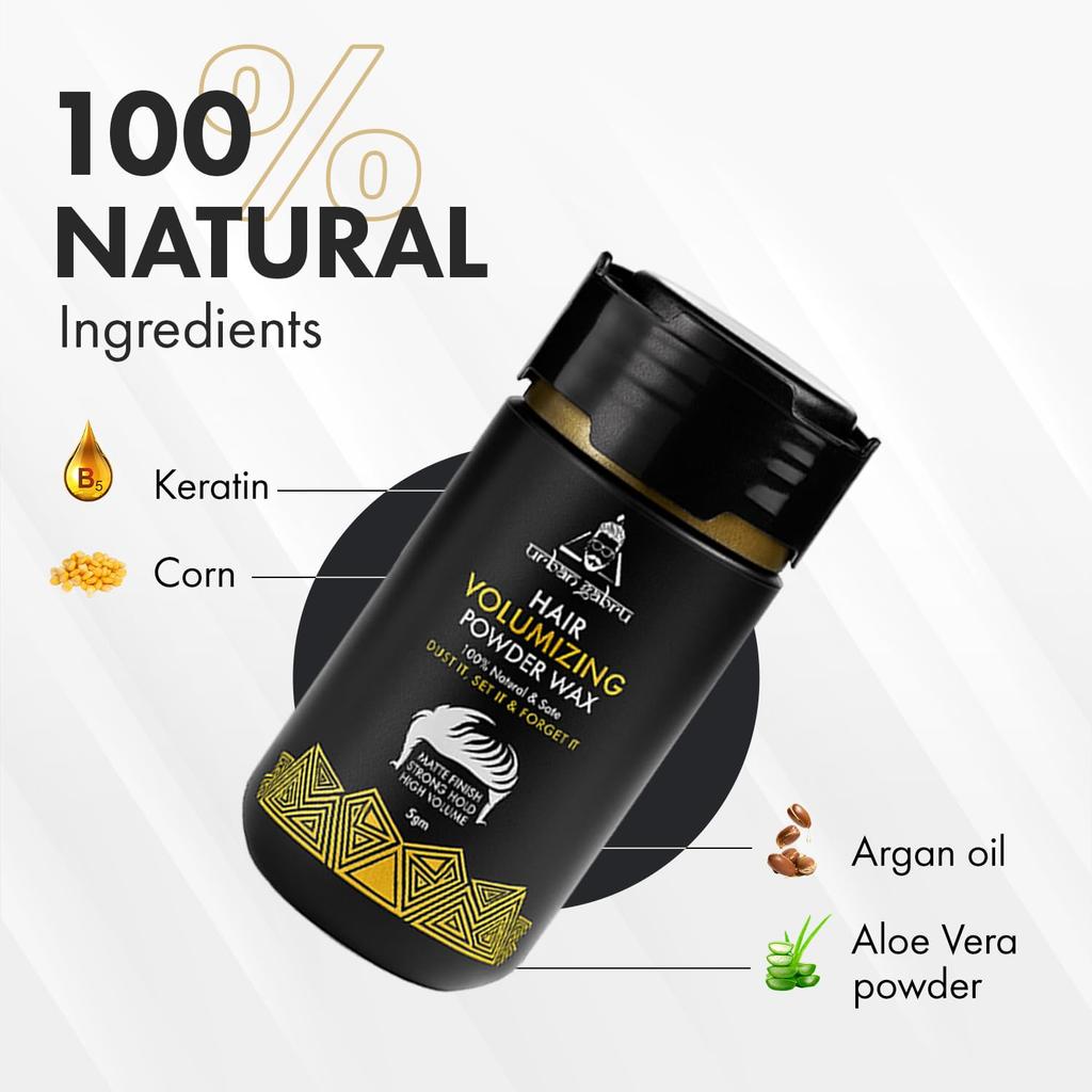 UrbanGabru Hair Volumizing Powder Wax Strong Hold Matte Finish 5 G Pack of 1 Lightweight Styling