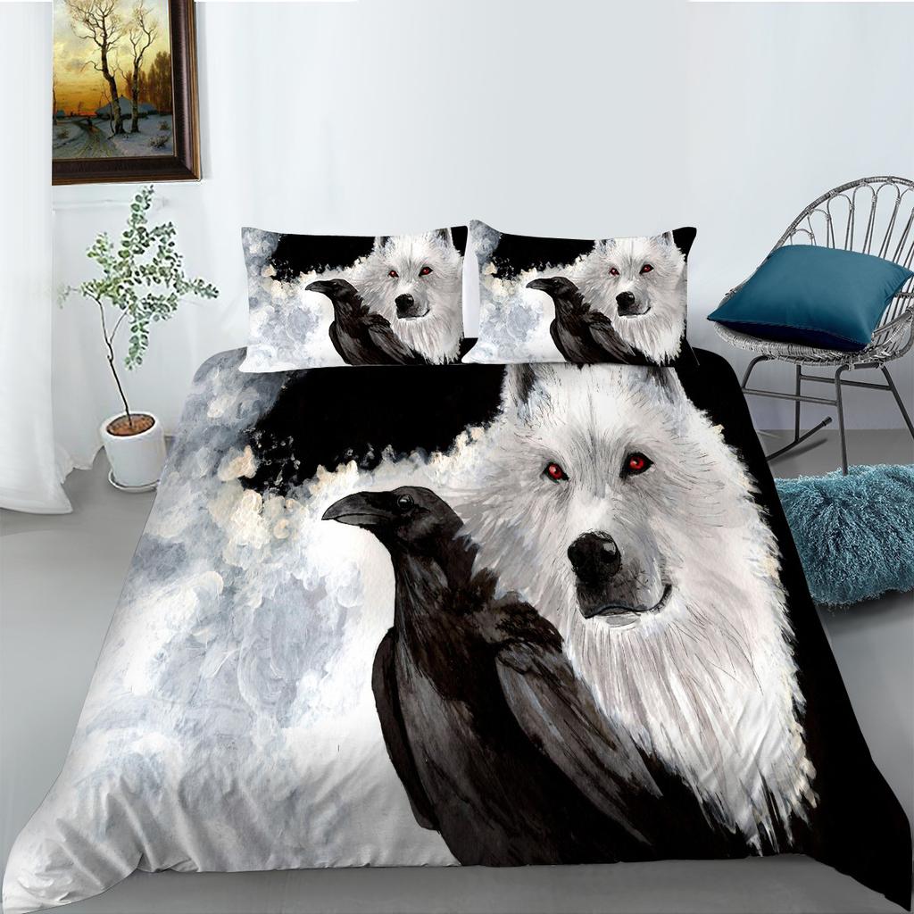 Animal Series Bedding Two Or Three-Piece Set Polyester Wolf 3D Digital Printing