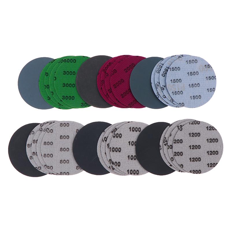 30Pcs/pack 3 Inch 75MM Sanding Paper Set 800-3000Grit Wet Dry Sanding Discs Hook Loop Sandpaper Abrasive Tools