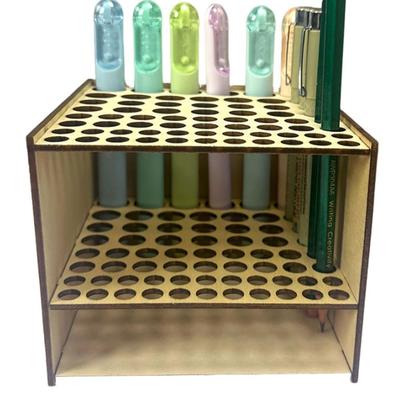Wooden Paint Brush Rack 67-Slot Pen Holder New Makeup Brush Shelf  Painting Supplies
