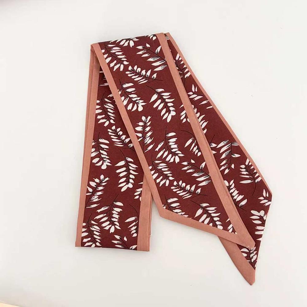 

Flower Pattern Neck Strap Long Hair Band New Silk Scarves 4