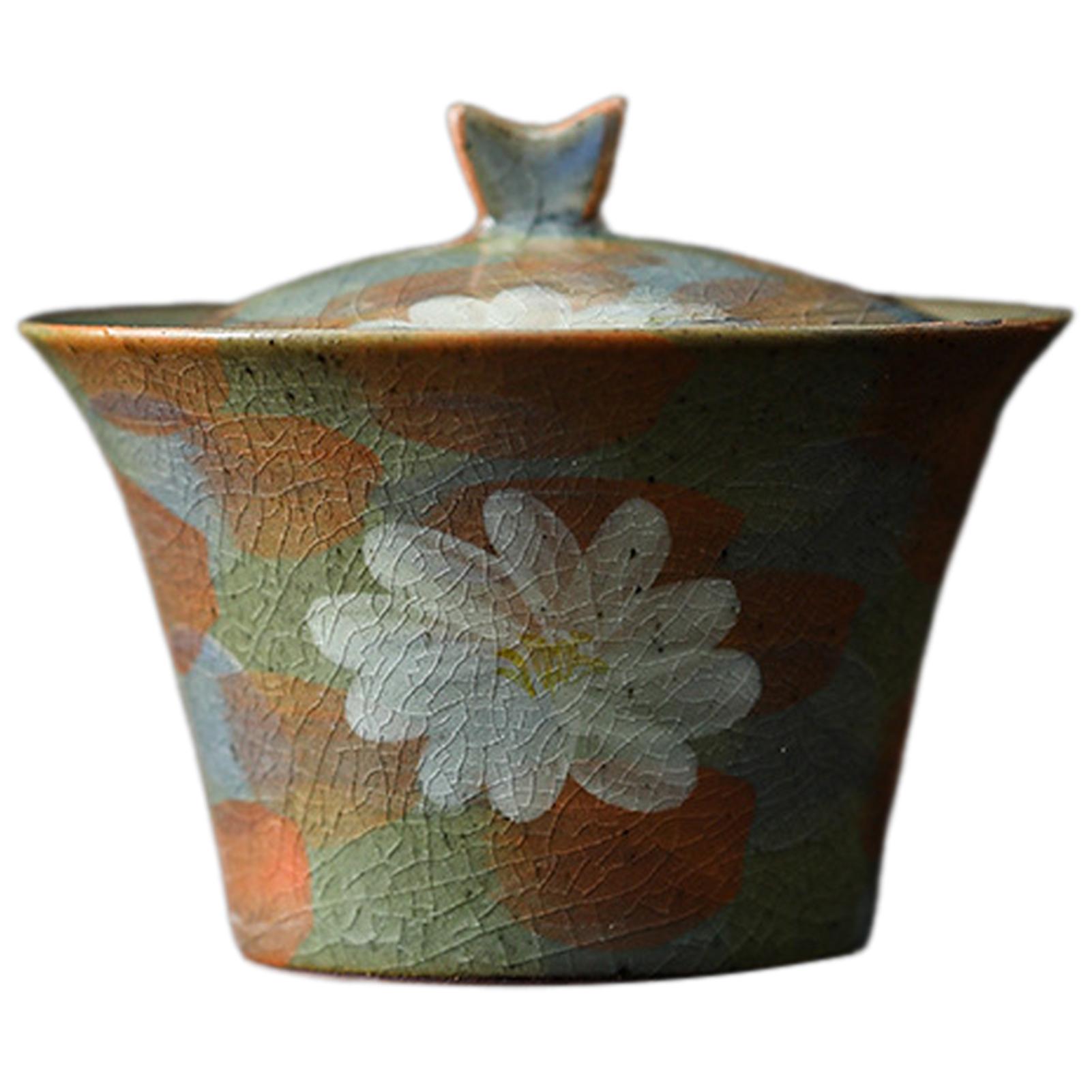 

Керамический чайный набор Гайвань Китайские Японские чайные чашки для заваривания рассыпного чая Винтажные ручной работы чайные чашки для китайской чайной церемонии Гун Фу 100-110ml