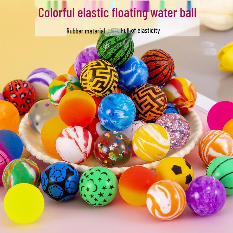32mm Colorful Transparent Bouncy Ball for Children's Creative Play - Floating Solid Gashapon Machine Small Gift