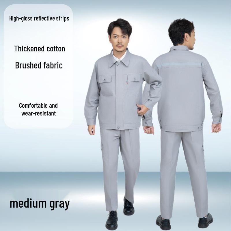 

Men s Thickened Cotton Welding Suit: Spring/Autumn Workwear Overalls, Customizable for Machine Repair and Labor Protection. 4XL/190 (180—210 lbs)