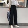 Spring/Summer Women's Black Wide-Leg Pants - Korean Style, Loose, Slimming, Versatile, Straight Casual Fit