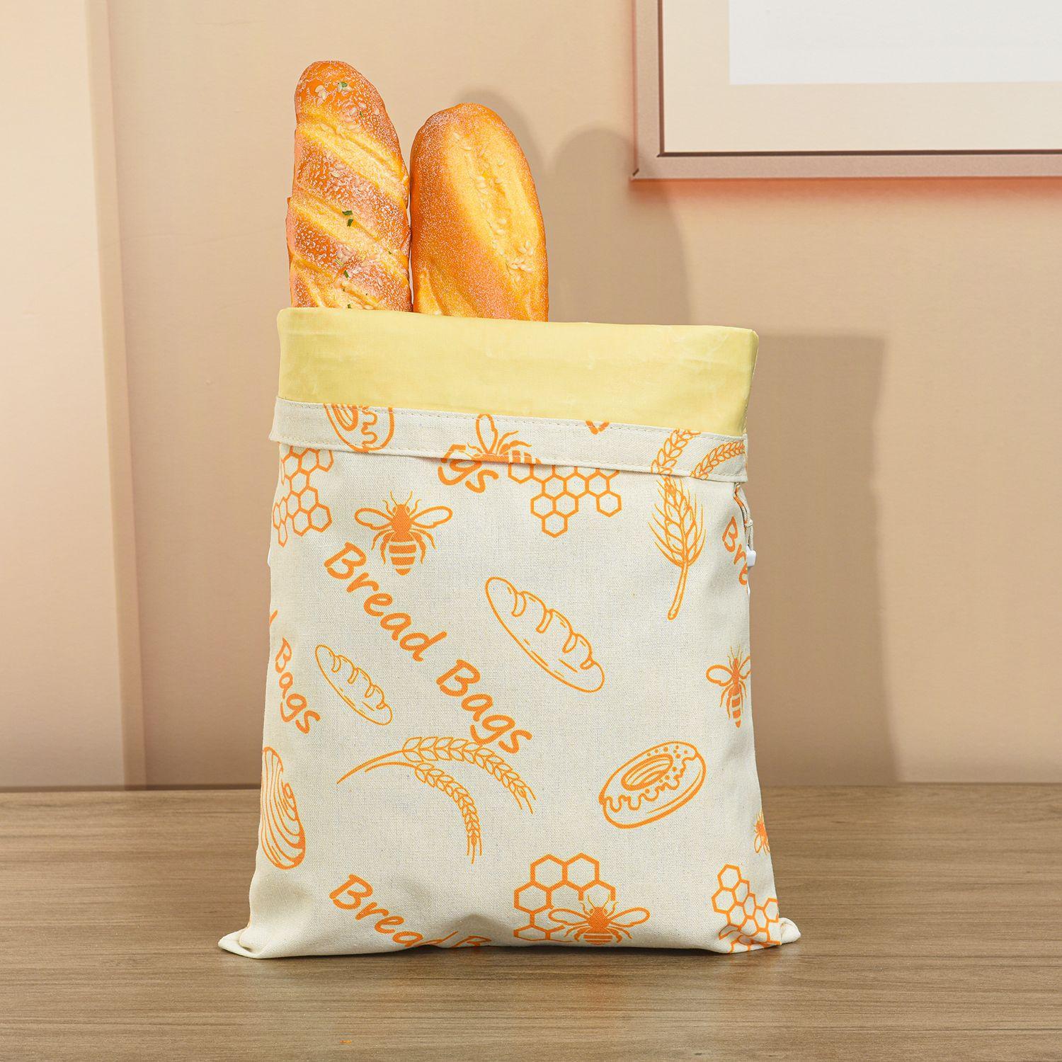 

Beeswax bread bags, reusable, for homemade natural flaxseed bread - 1 bag Bee pattern D