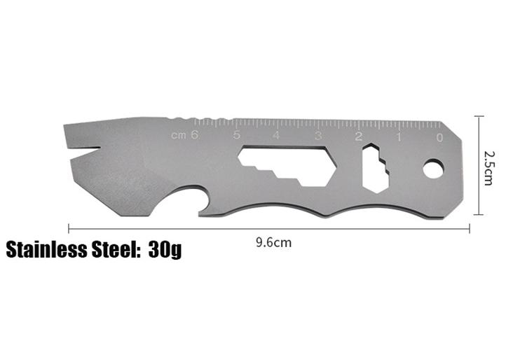 8 IN 1 MINI TC4 Titanium Alloy Crowbar Bottle Opener Graduated scale Hexagon Wrench EDC Outdoor Tools Multifunction Camping Gear