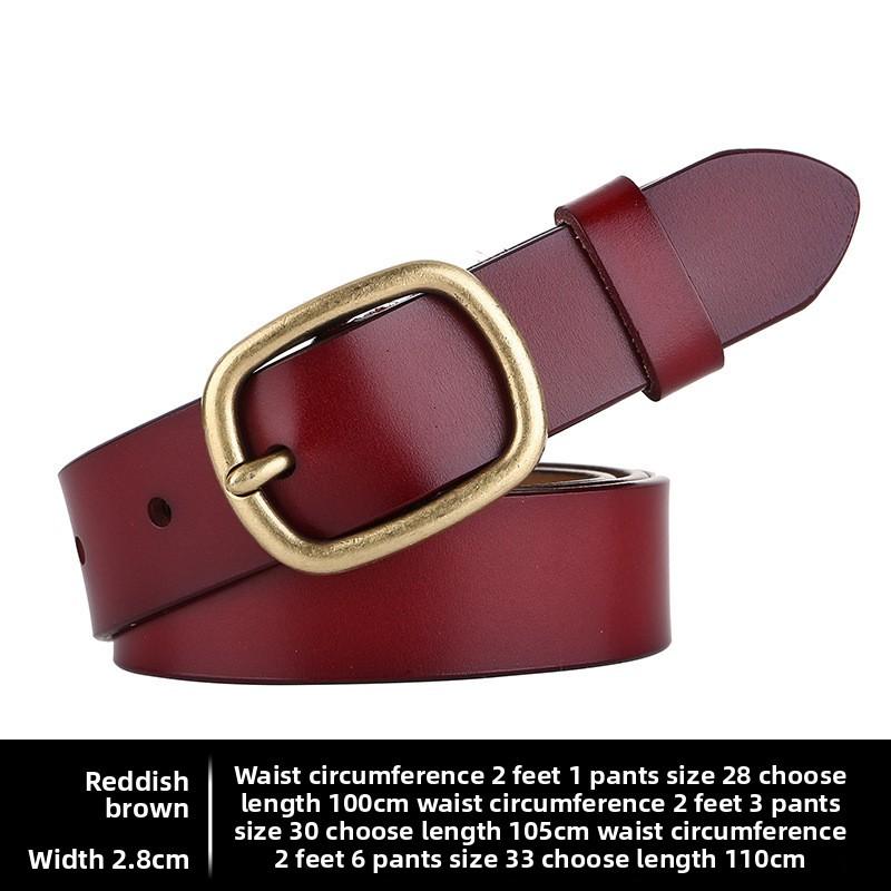 Womens Second Layer Leather Belt With Metal Buckle For Jeans And Skirts Spring Summer Accessory