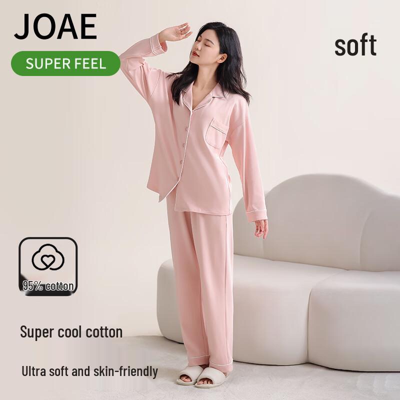 JOAE Women s Cotton Long Sleeve Pajama Set L
