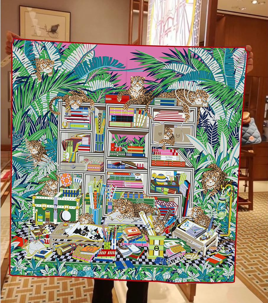 Imitation Silk Scarf Women Printed Square Scarves Head Echarpes Silk Foulards Femme Wraps Beach Shawl Bandana Lady Hijabs 90CM