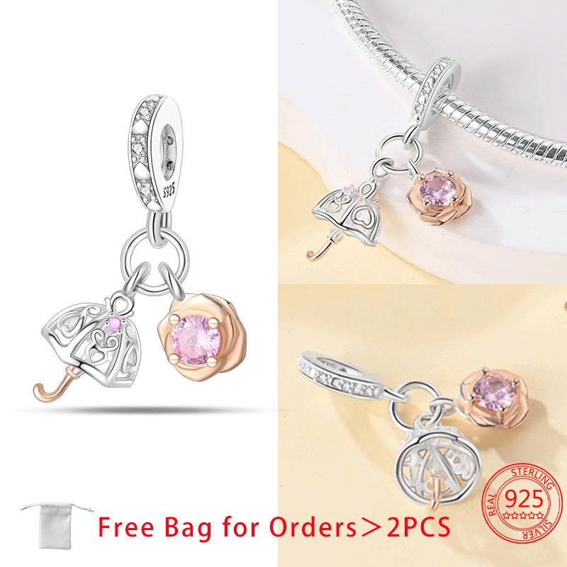 Original Copper Dress Lipstick High Heels Red Wine Air Balloon Charms Beads Fit Diy Women Jewelry Bracelet Fine Gift