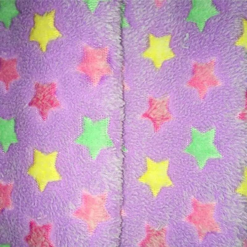 160x100cm Flannel Fleece DIY Fabric Double Side Soft Star Printed Plush Blanket Jacquard Printing Colorful Star Home Material