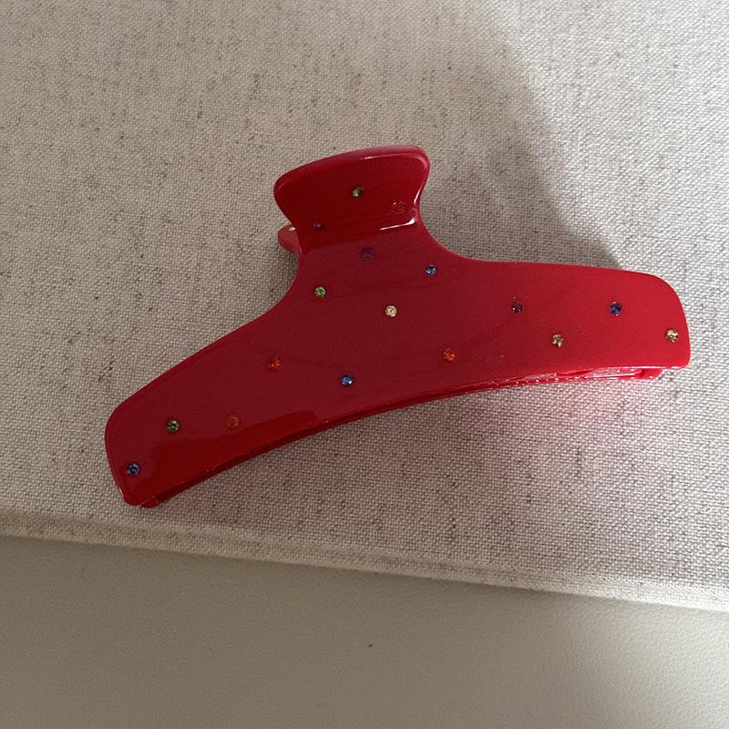 Neu Angekommen Einfache Doppelseitige Bunte Strasssteine Eingelegte Essigsäure Haarspange Haargummi Seitenclip Haarschmuck