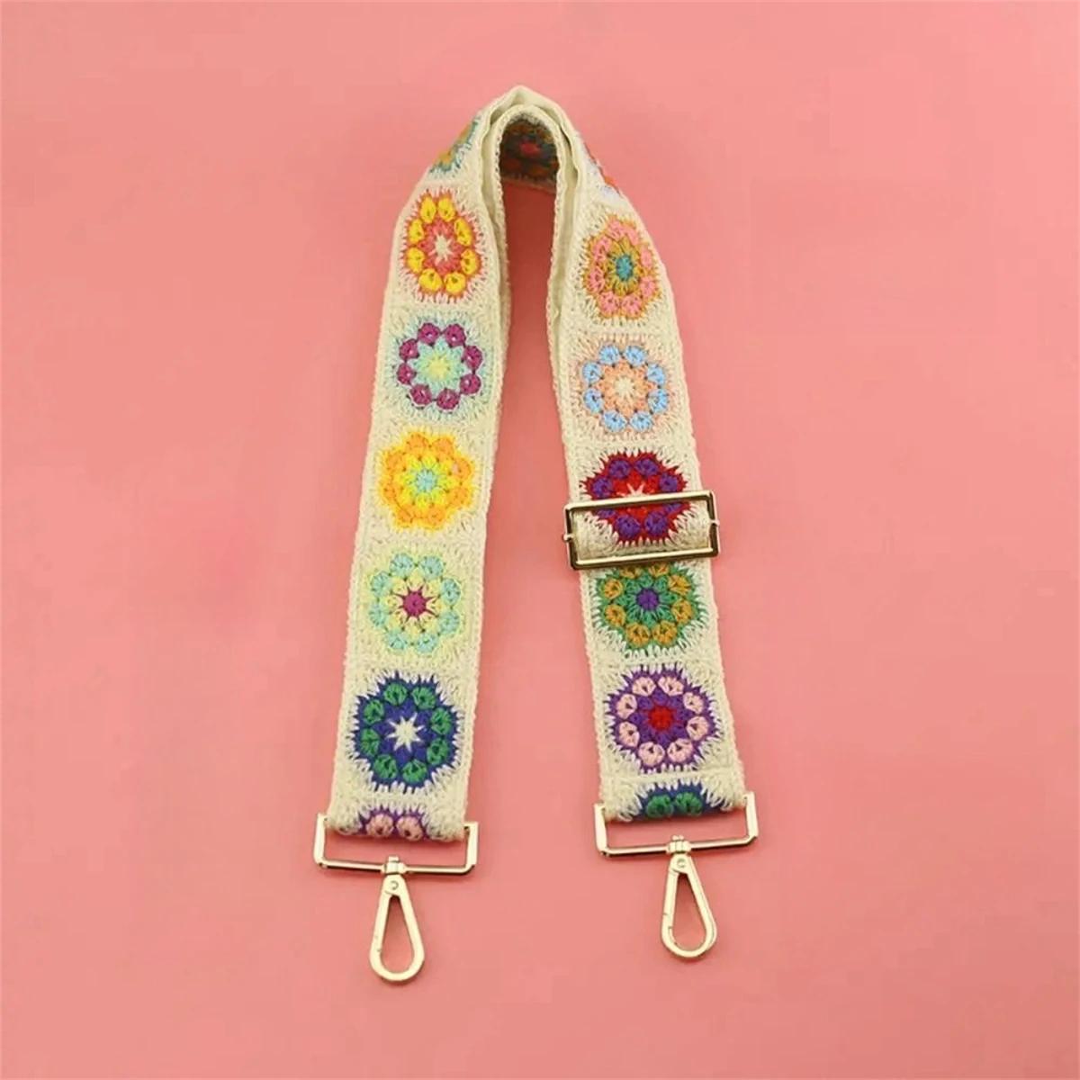 

Hand DIY Embroidery Vintage Style Adjustable Shoulder Strap Colorful Crossbody Replacement Strap Handbags Purse Accessory Strap