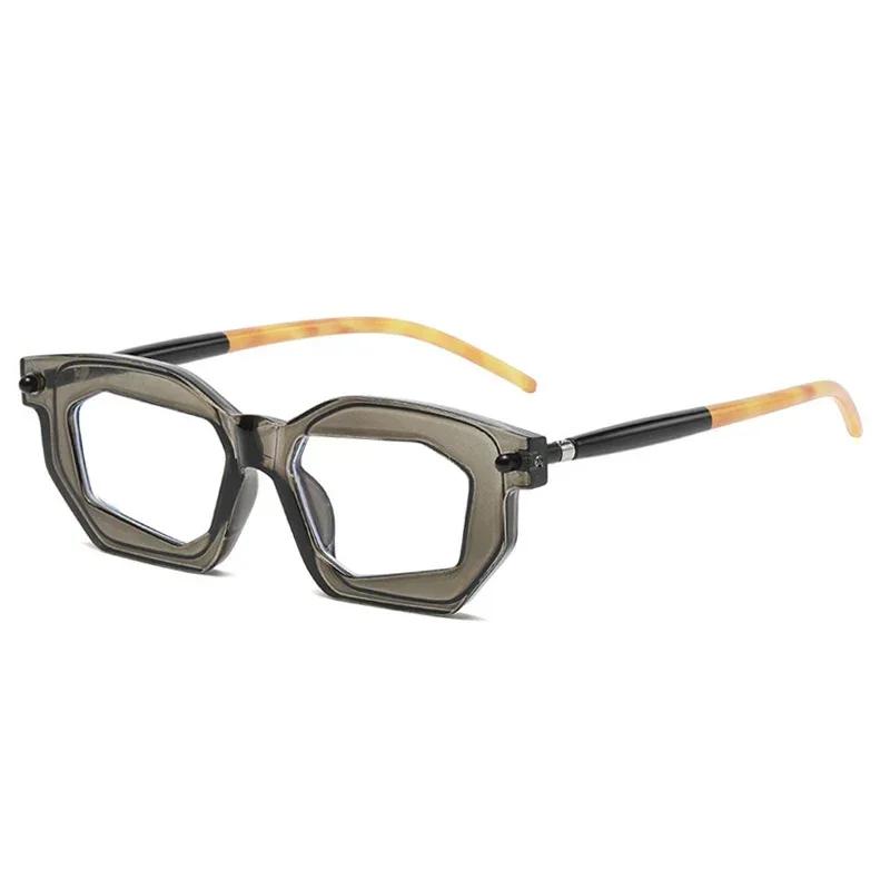  Polygon Women Double Color Sunglasses Fashion Clear Lens Glasses Frame Men Punk Rivets Unique Sun Glasses UV400