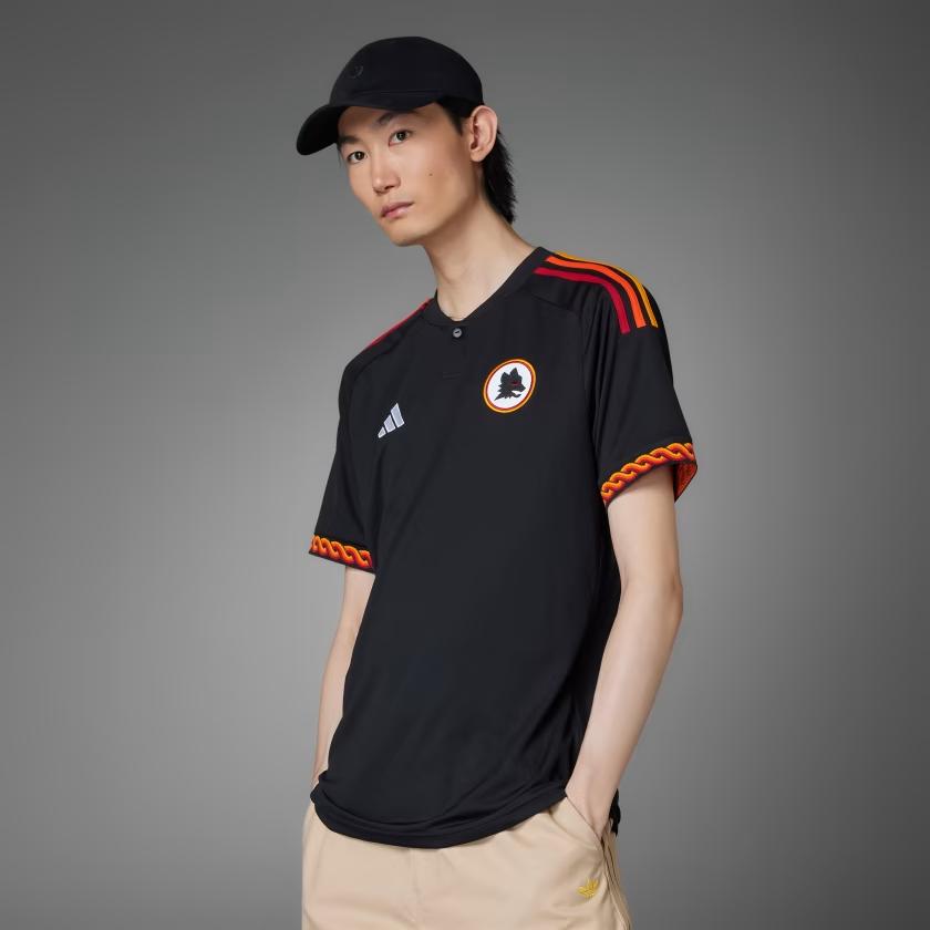 adidas Maglia a Maniche Corte con Collo Polo e Vestibilità Ampia con Stampa Logo Uomo Top Nera IK7170
