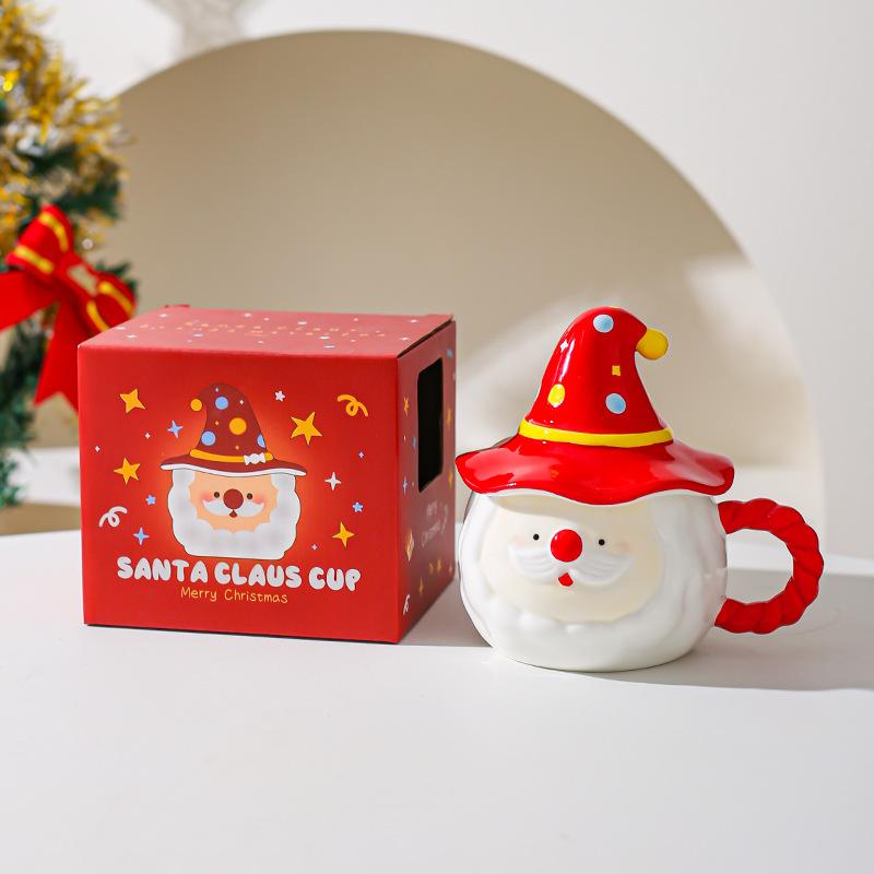 Santa Claus Shaped Ceramic Mug Cup Water Cup for Friends and Girlfriend Christmas Gift Coffee Cup