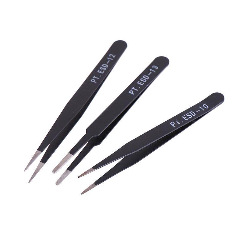 6Pcs Anti-Static Esd Tweezers Repair Tool Precision Curved Straight Tweezers