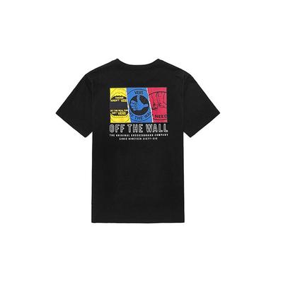 Vans Alphabet Print Short Sleeve T-Shirt Unisex Tops Black VN0A4RBABLK