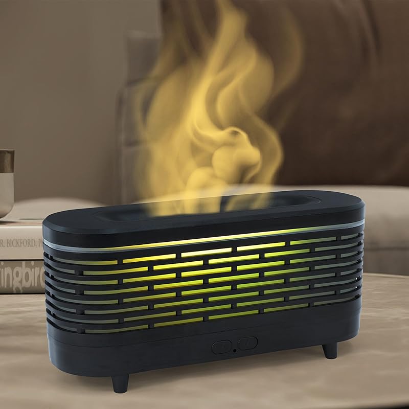 Colorful Flame Diffuser, Simulated Flame Essential Oil Diffuser, 120ML Aromatherapy Oil Diffuser for Home, Large Room, Bedroom, Office with 7 Colors