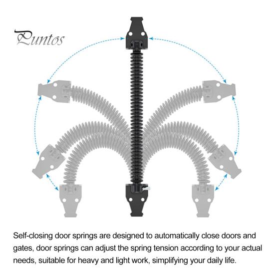 Door Hinge Latch Self Closing Door Spring Adjustable Tension Outdoor Gate Closer Rust-proof Automatic Fence Door Latch for Wooden Heavy Duty Gates