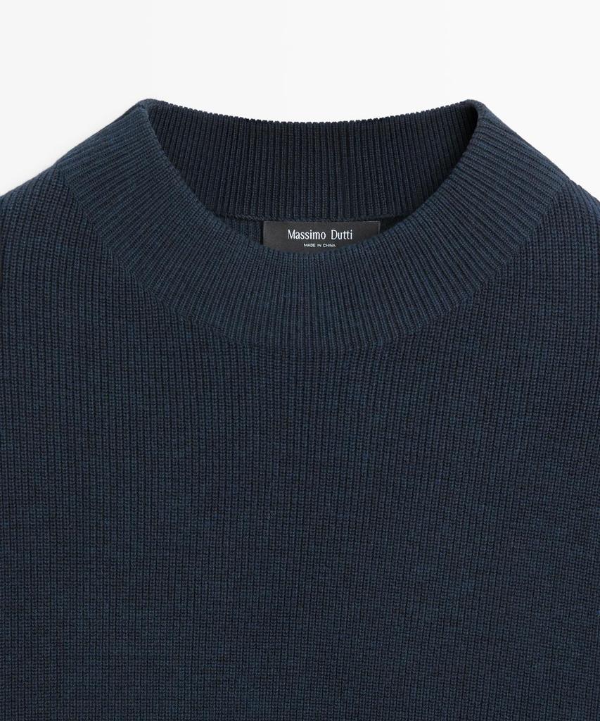 Masimodutti Turtleneck Cotton Blend Knit Sweater