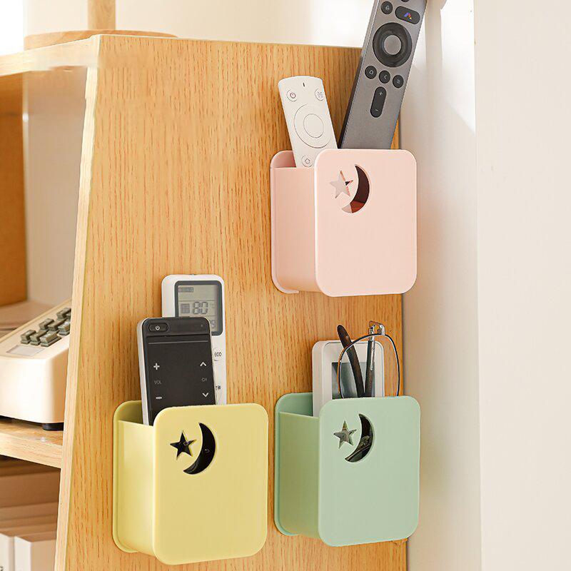 1Pcs Remote Control Storage Box, No Punching Remote Control Bracket, Wall Mounted Bracket, Charging Bedside Container Holder