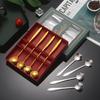 4PCS/Set 12.4-12.6cm Stainless Steel Flower Shape Spoons Coffee Mixing Ice Cream Dessert Spoons