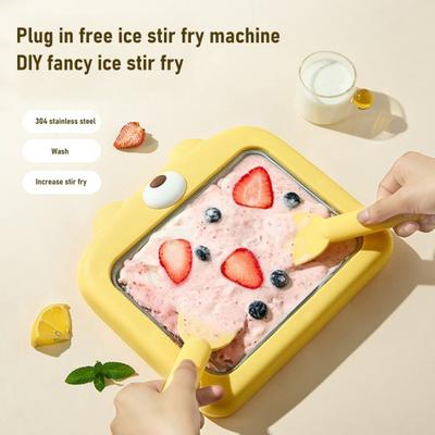 Manual Ice Cream Maker Machine Non-Electric Yogurt Sorbet Maker with Scraper Portable Dessert Tool for Family Fun & Eco-Friendly Homemade Treats