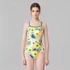 One-piece Sports Racing Tight-fitting Waist Fashion Flower Print Sexy Leaky Back Slimming Swimsuit Women