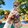 Cool Bear Summer Water Cup: Cute Cartoon Design, Large Capacity Plastic Kettle for Kids & Students