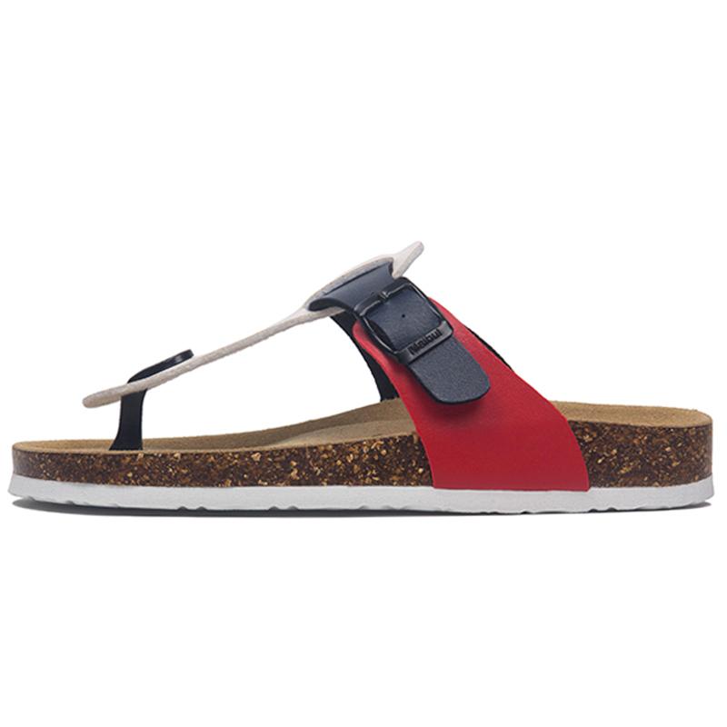 Mode Prägnant Gemischtfarbig Zehensteg Kork Sandalen Damen Schnalle Band Keilabsatz Flipflops Schuhe Frau Rutschfest Strand Gladiator Sandalen 2025