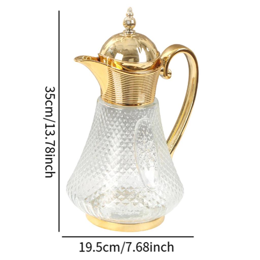 Middle Eastern Style Glass Pitcher Portable Elegant Luxury Coffee Carafe 1.8L