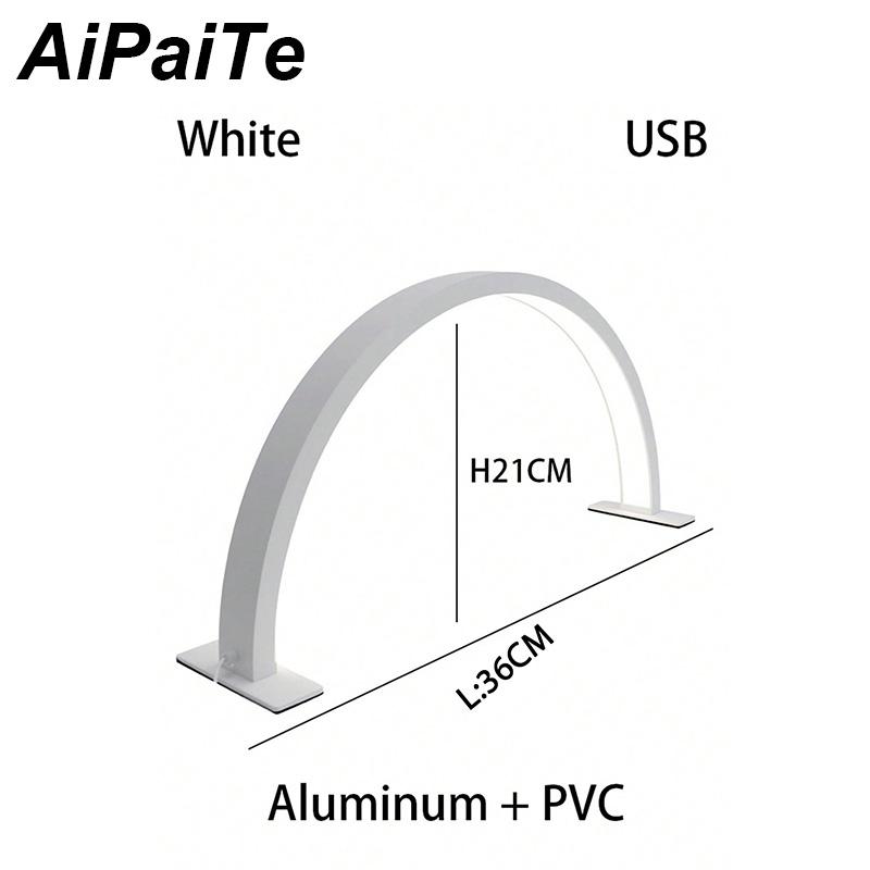 

White/Pink Half Moon LED USB Push Plug desk lamp semi monthly lighting fixture for beauty salon nail,Vanity,supplement light