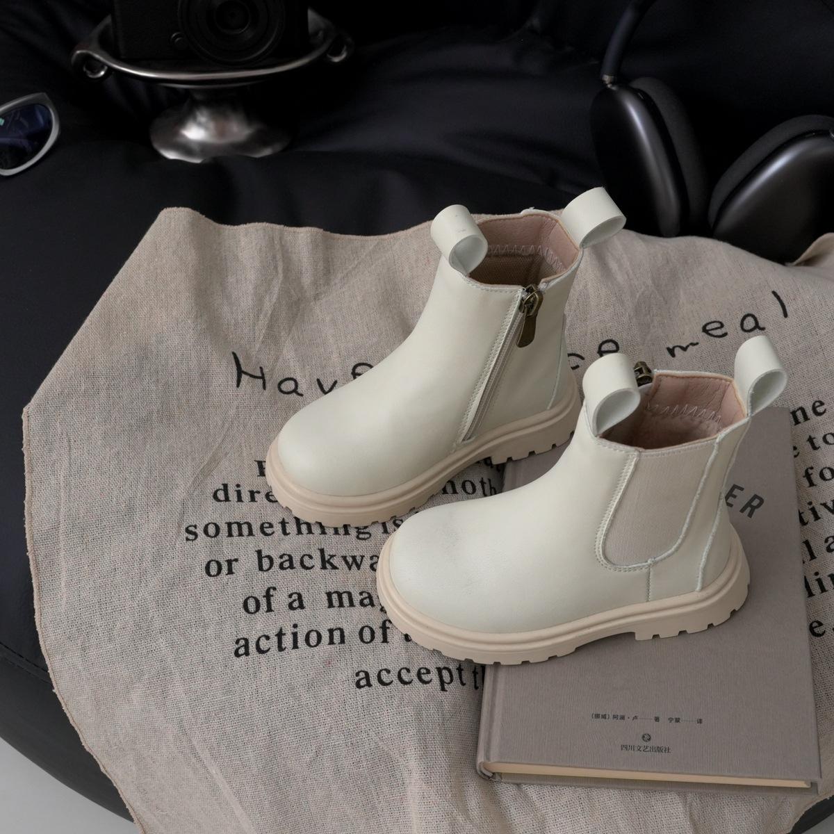 

XSHX Power Power Smoke Boots Детские ботинки челси Осень и зима Флис Мальчики и девочки 247002 25